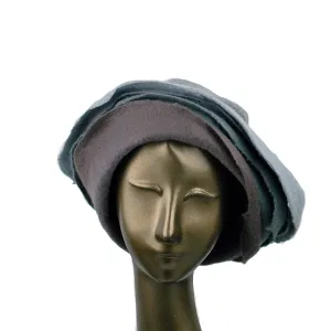 ~ Adopted ~ Gray Felted Cloche with Seashell Layered Brim