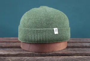 40 Colori 100% merino wool fisherman’s beanie hat watch cap olive green made in Italy