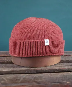 40 Colori 100% merino wool fisherman’s beanie hat watch cap rust brown made in Italy