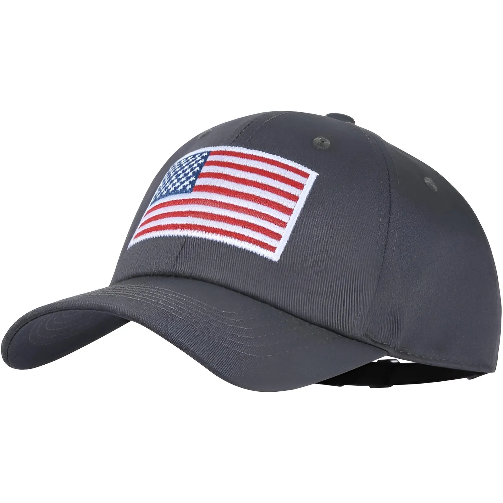 Adjustable Baseball Cap With Embroidered Flag Design