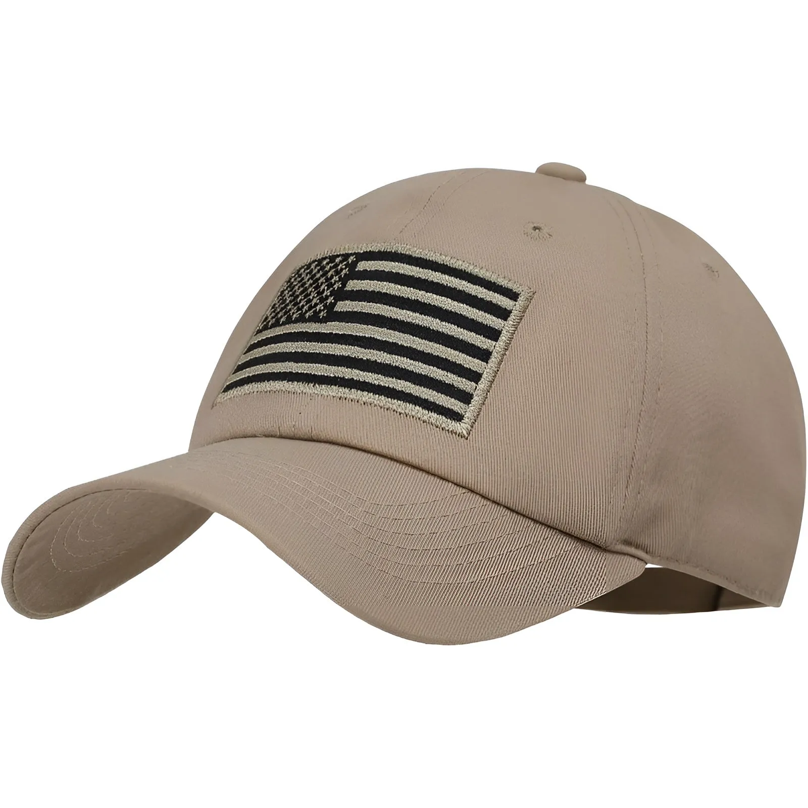 Adjustable Baseball Cap With Embroidered Flag Design