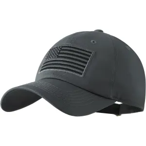 Adjustable Baseball Cap With Embroidered Flag Design