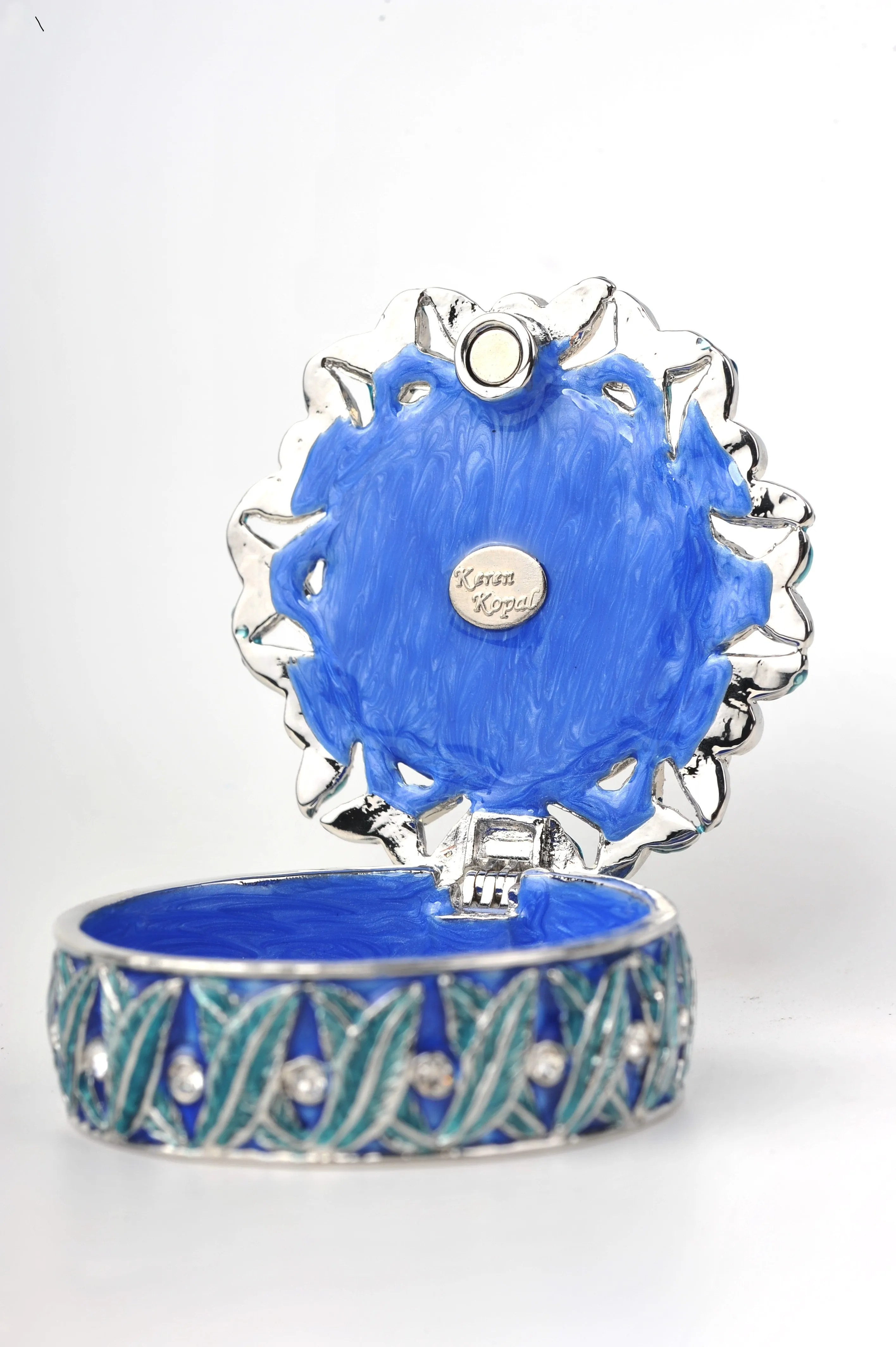Blue Box Decorated with Leaves