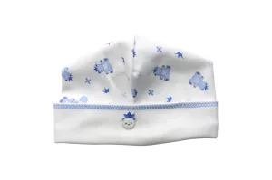 Blue King Bear Pima Cotton Baby Hat
