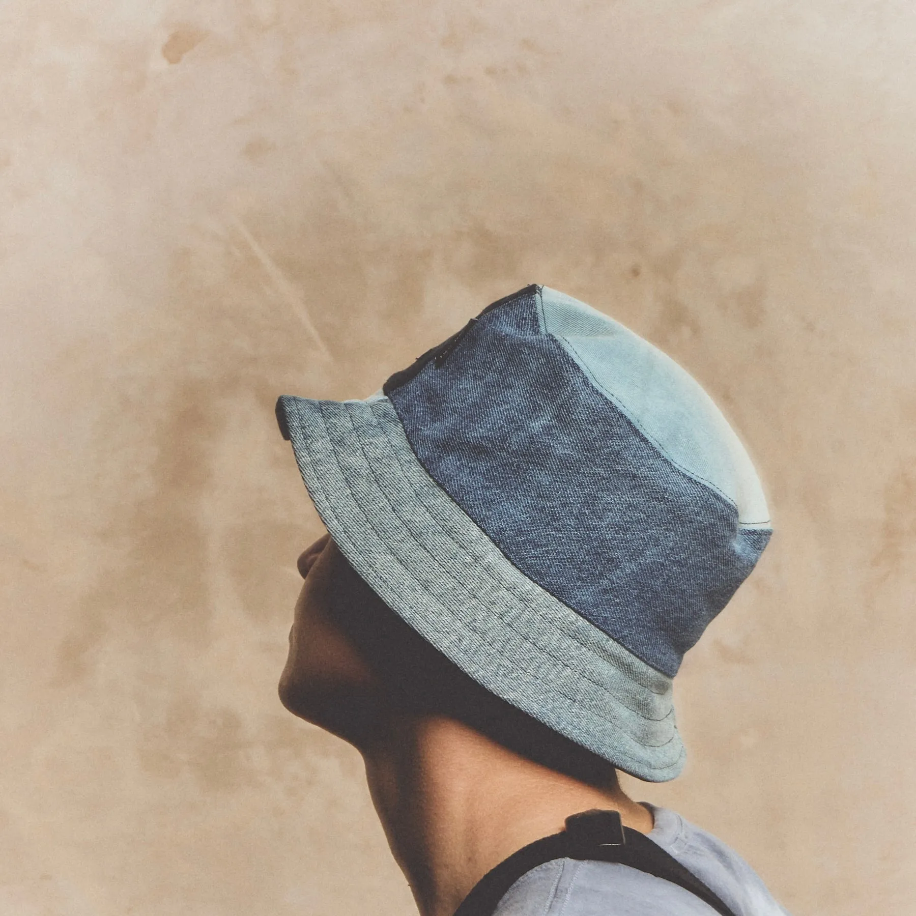 Bucket Hat- Indigo Denim Patchwork