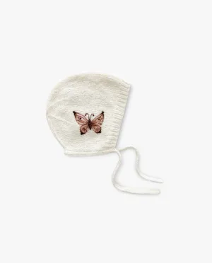 Butterflies bonnet |off white| in stock (0-3m)