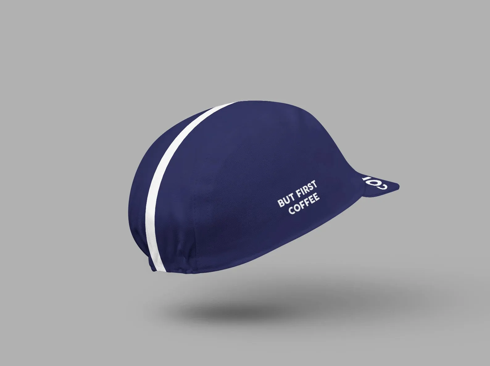 Cycling cap But First Coffee navy