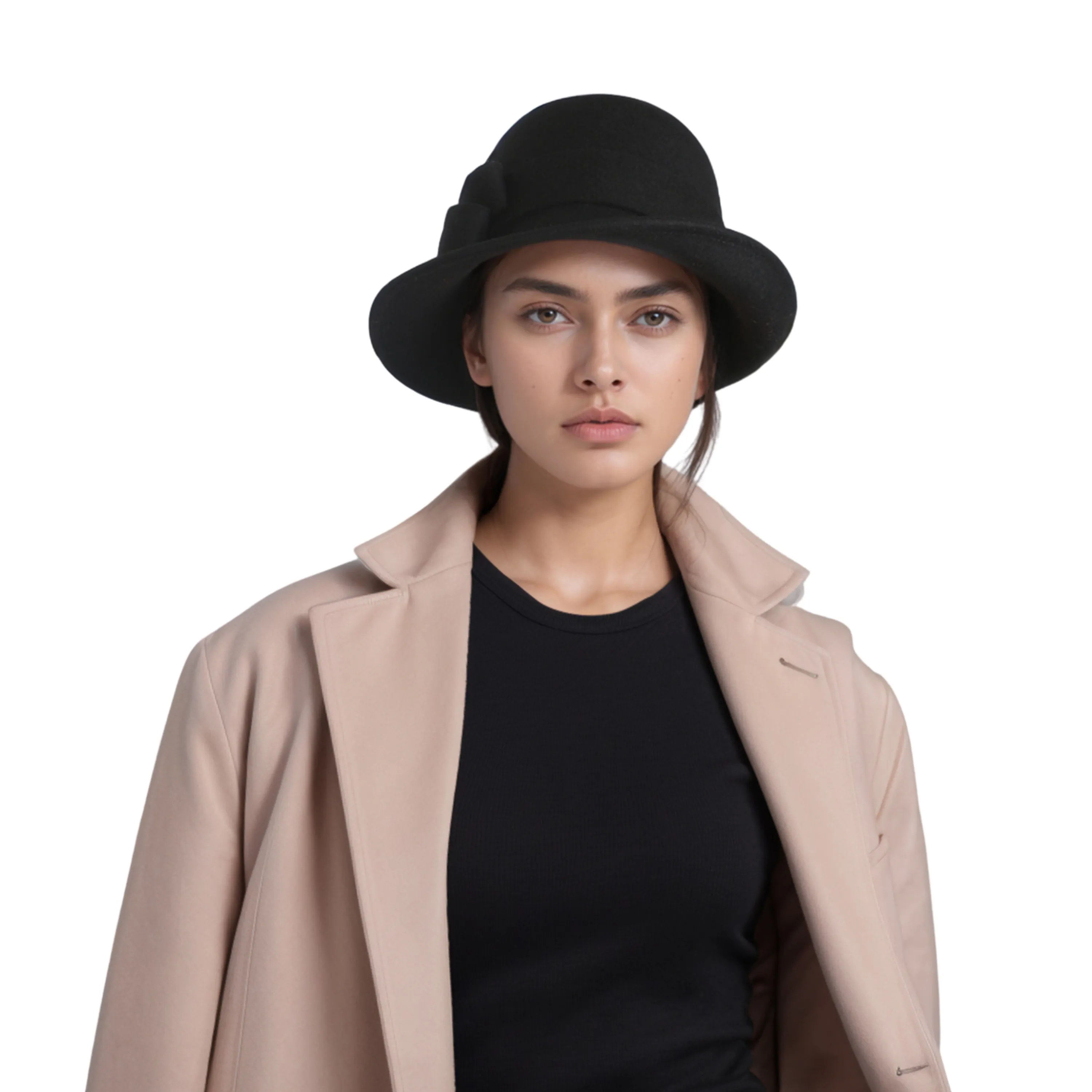 Elegant Vintage Women's Wool Cloche Bucket Hats