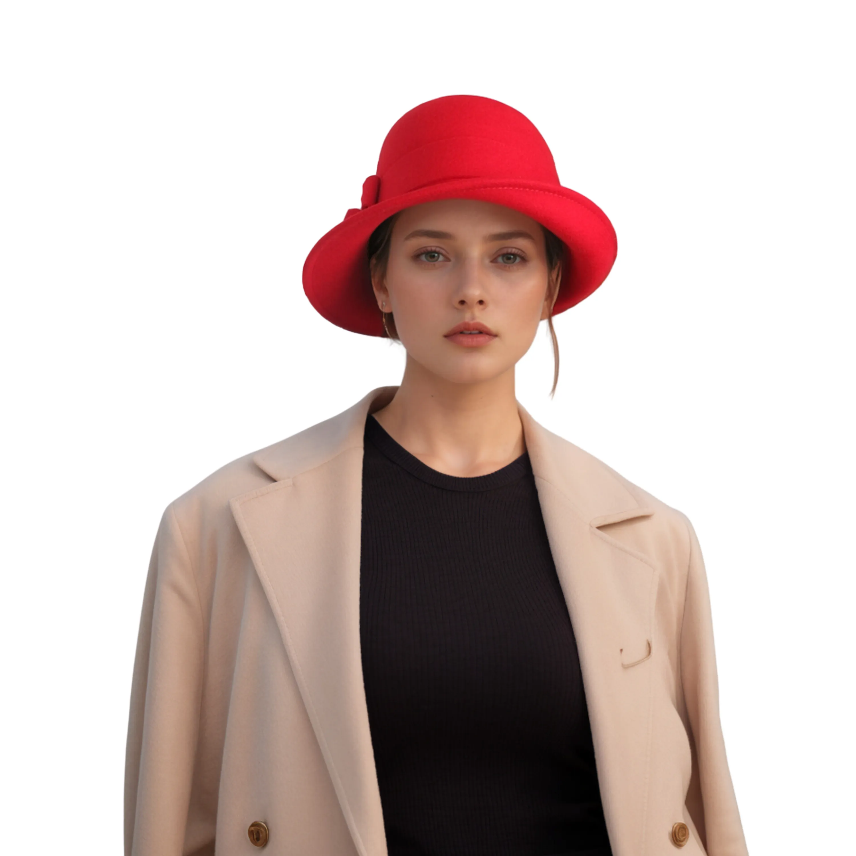 Elegant Vintage Women's Wool Cloche Bucket Hats