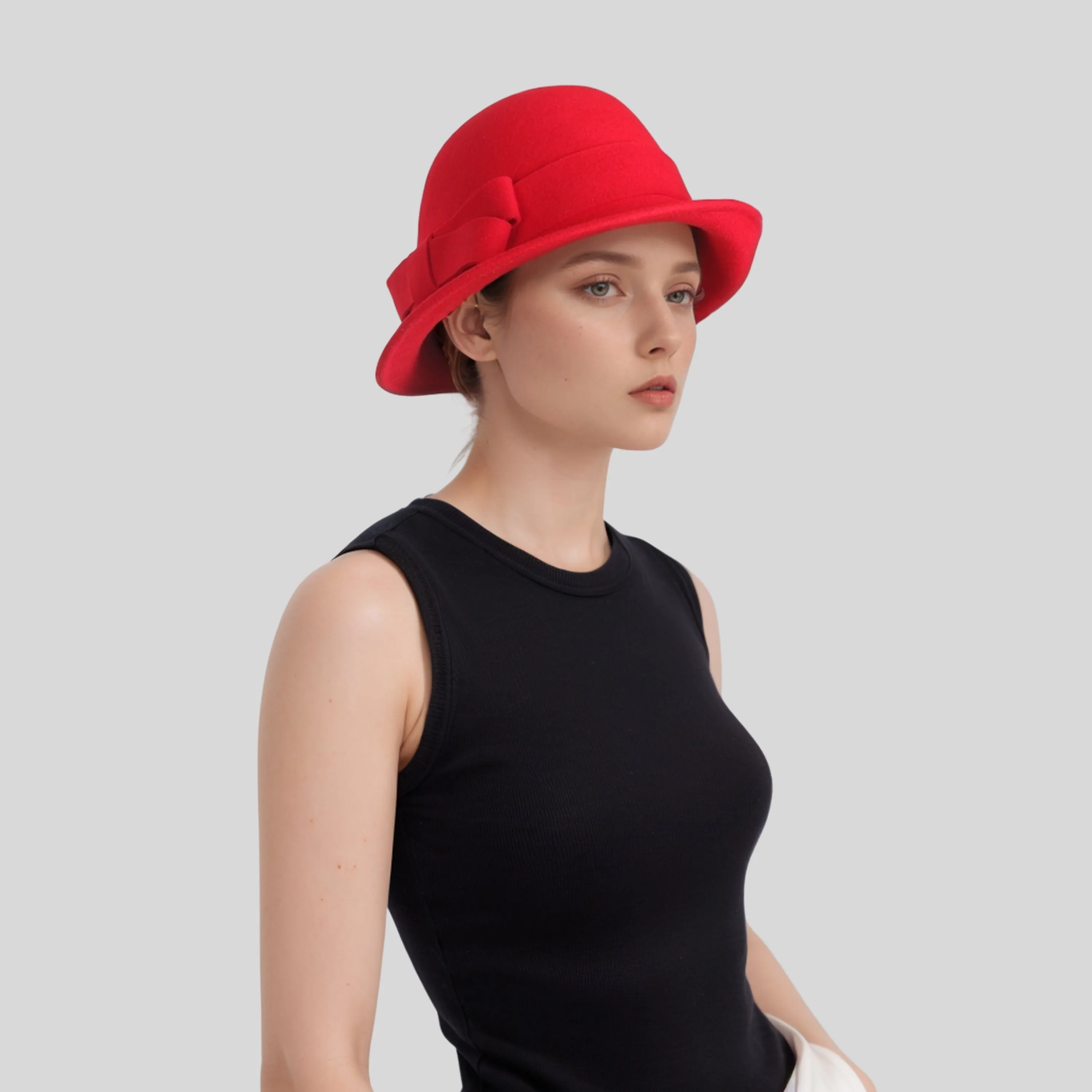Elegant Vintage Women's Wool Cloche Bucket Hats