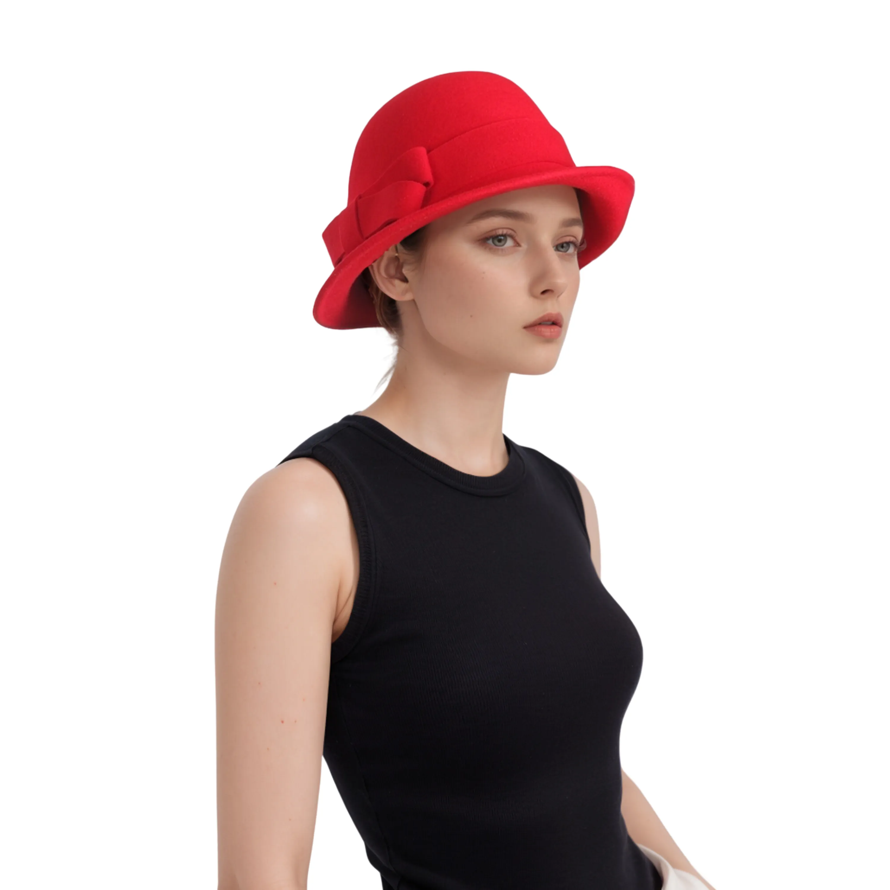Elegant Vintage Women's Wool Cloche Bucket Hats