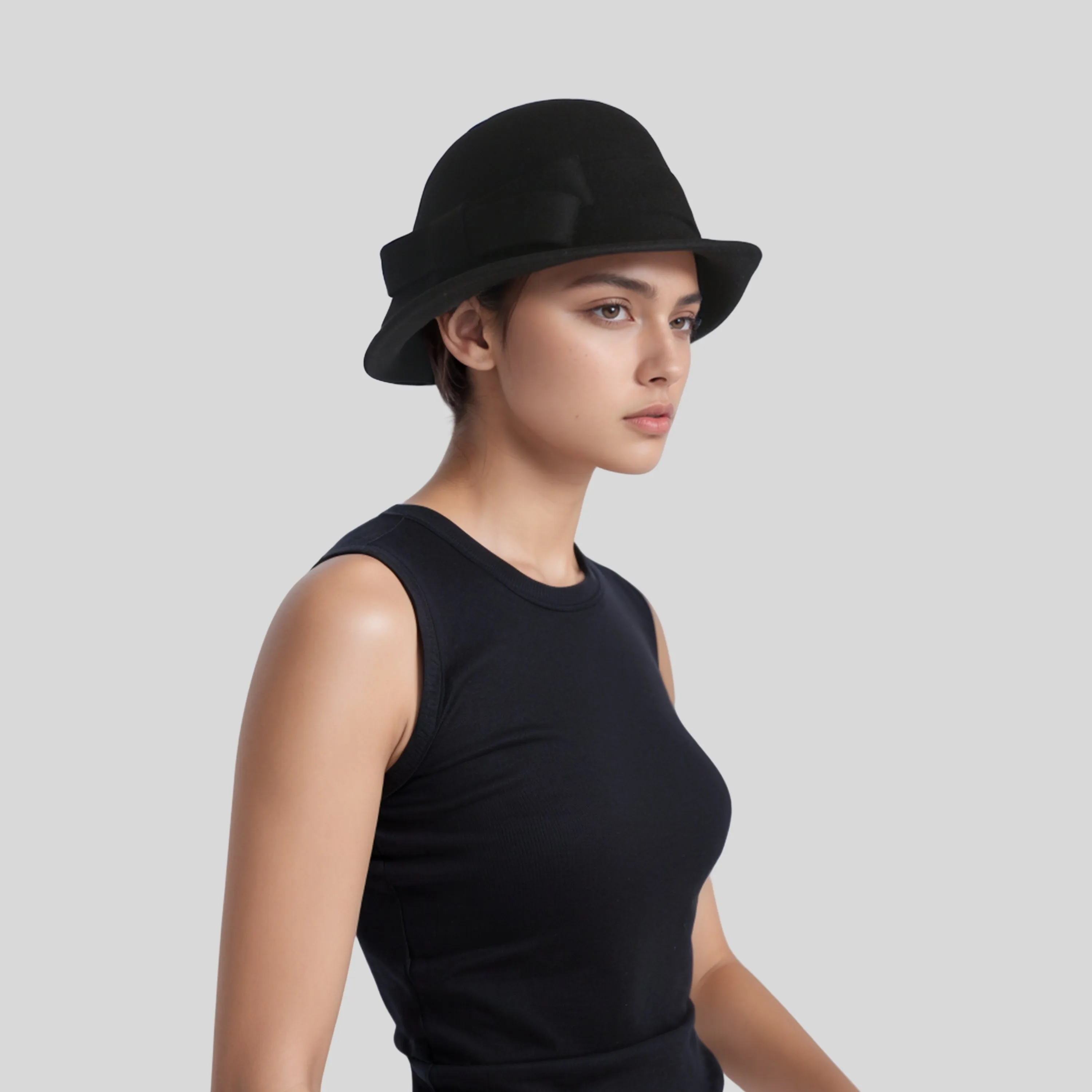 Elegant Vintage Women's Wool Cloche Bucket Hats