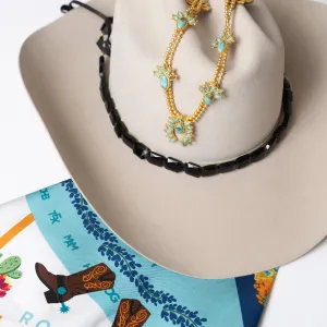Faceted Black Onyx Hat Band
