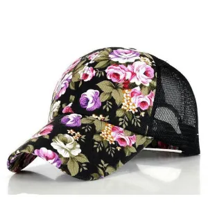 female floral hat baseball cap mesh cap spring and summer sports and leisure sun visor sun hat snapback cap