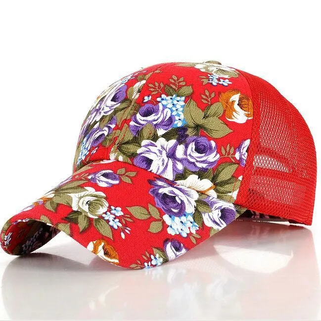 female floral hat baseball cap mesh cap spring and summer sports and leisure sun visor sun hat snapback cap
