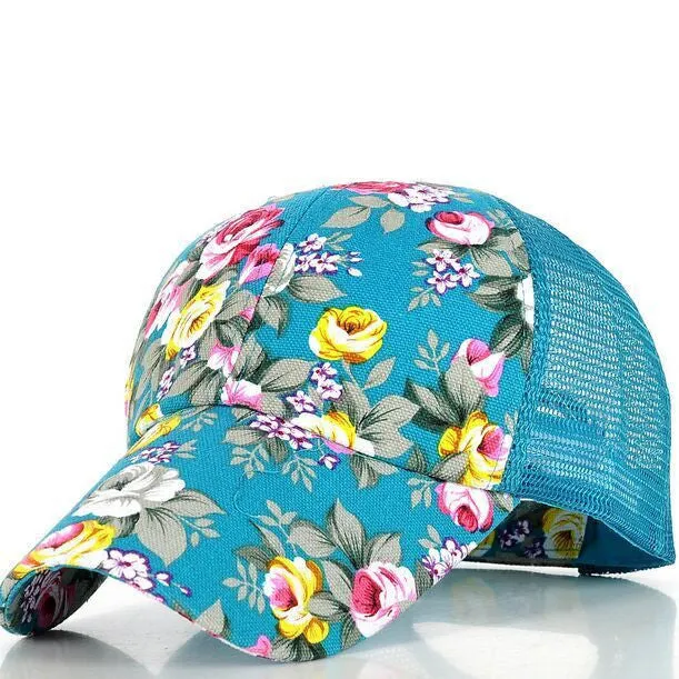 female floral hat baseball cap mesh cap spring and summer sports and leisure sun visor sun hat snapback cap
