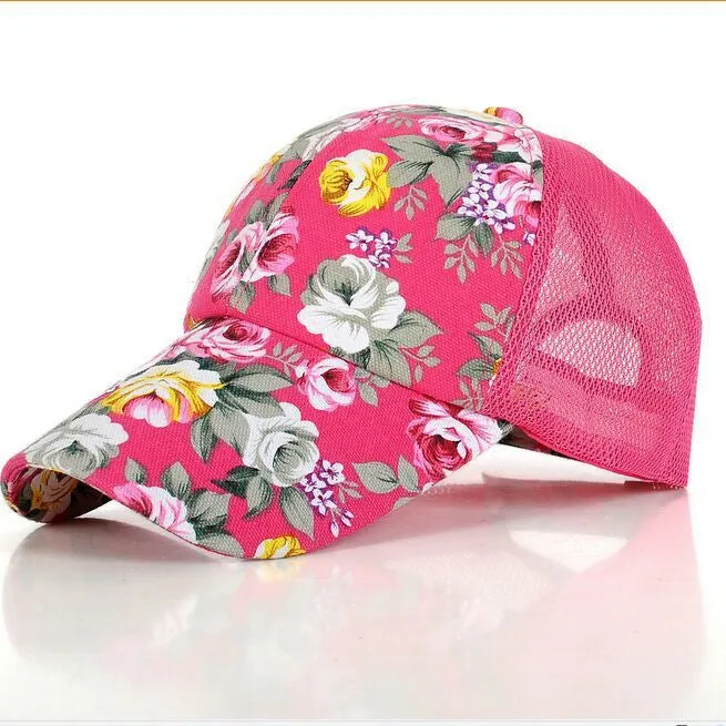 female floral hat baseball cap mesh cap spring and summer sports and leisure sun visor sun hat snapback cap