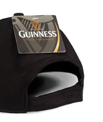 Guinness Baseball Cap with Extra Stout Bottle Label Print and Bottle Opener on Peak, Black Colour (One Size)…