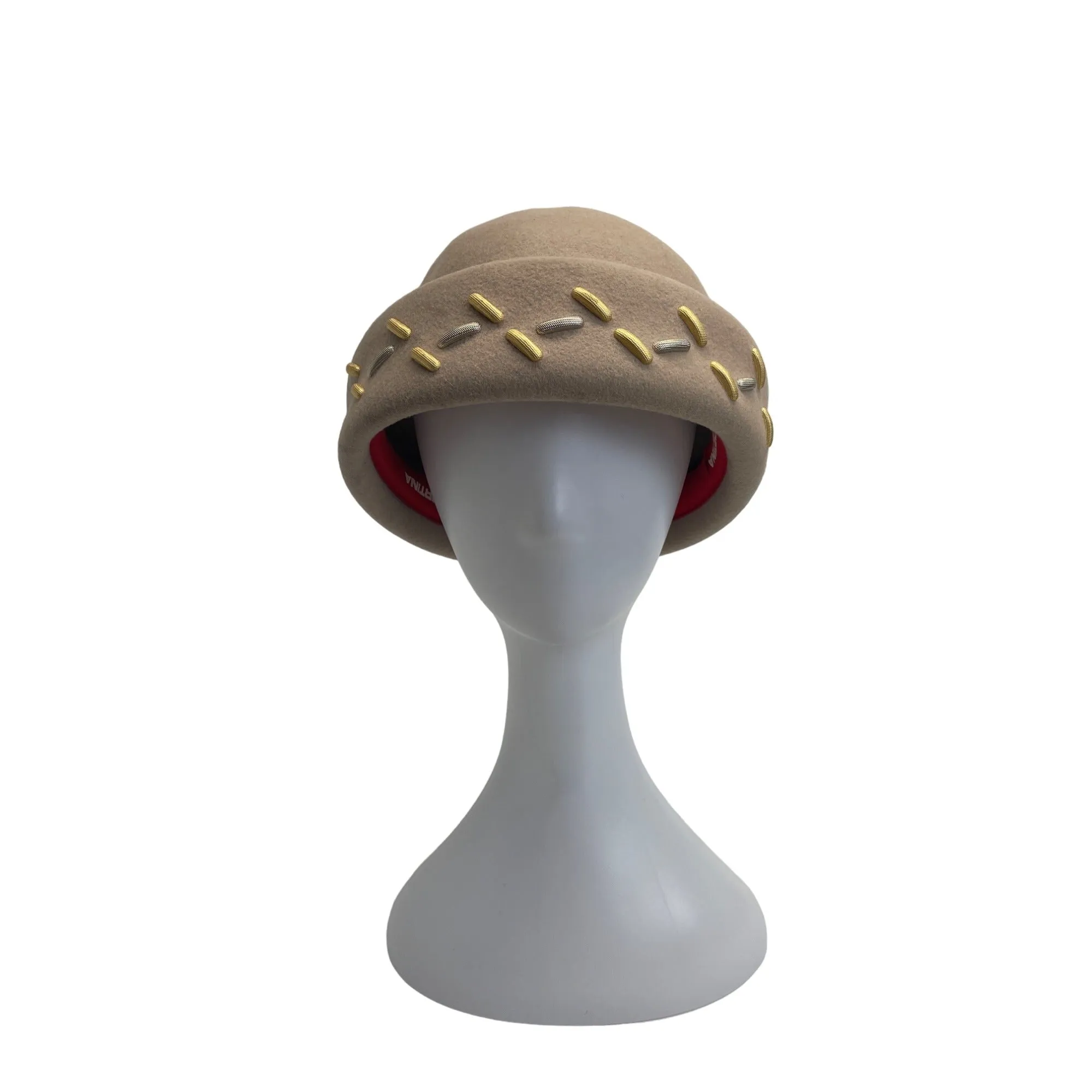 Importina Bollman Hat Co. Women Doeskin Felt Wool Cloche With Decorative Accents