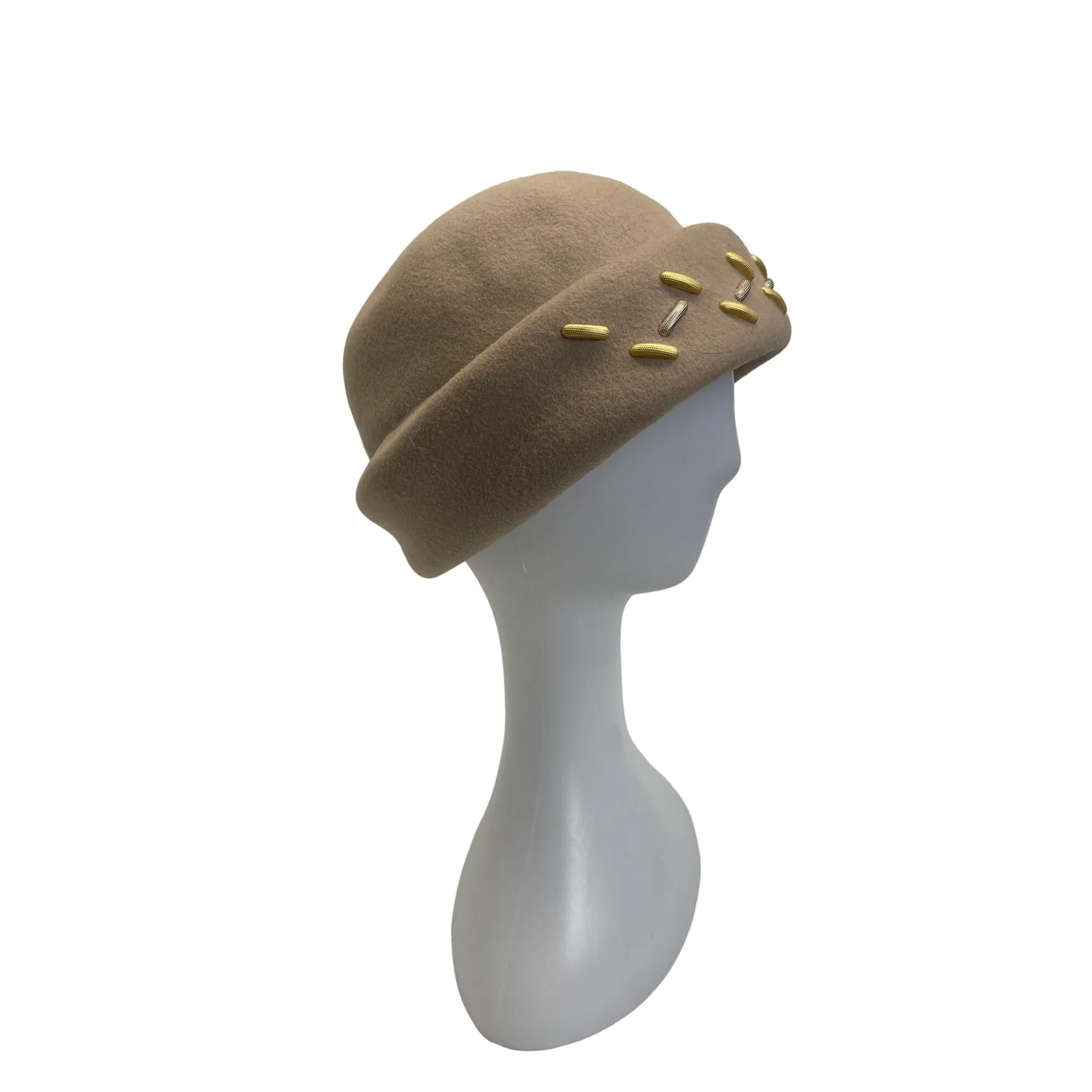 Importina Bollman Hat Co. Women Doeskin Felt Wool Cloche With Decorative Accents