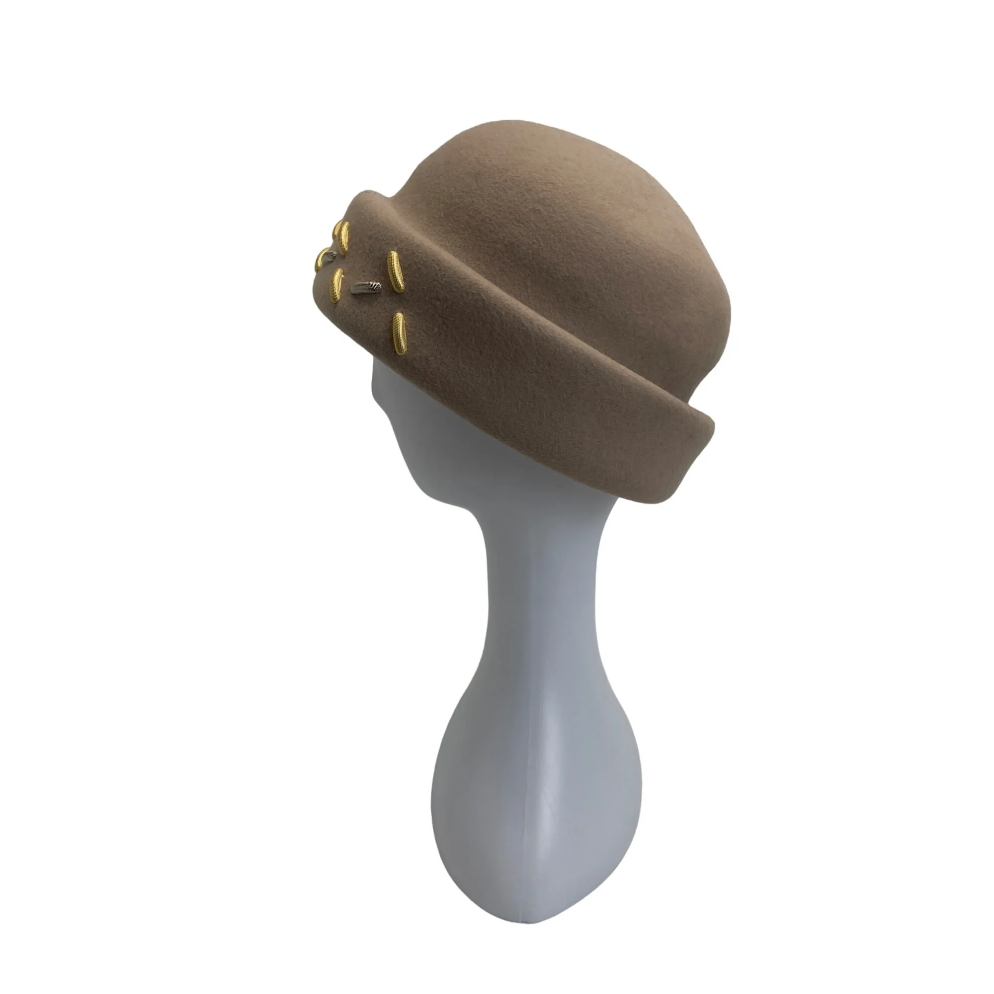 Importina Bollman Hat Co. Women Doeskin Felt Wool Cloche With Decorative Accents