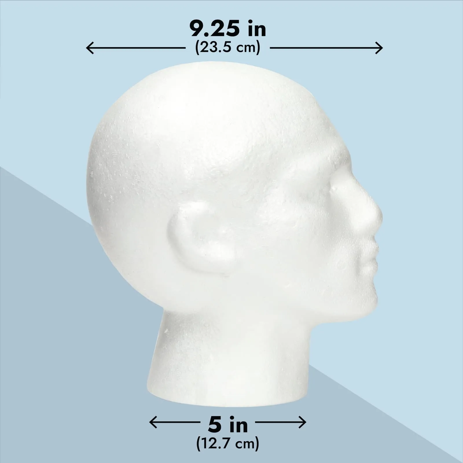 Juvale Male Foam Head Form, Mannequin Display for Masks, Hats, Wigs, Halloween Decoration (White, 9x11 in)