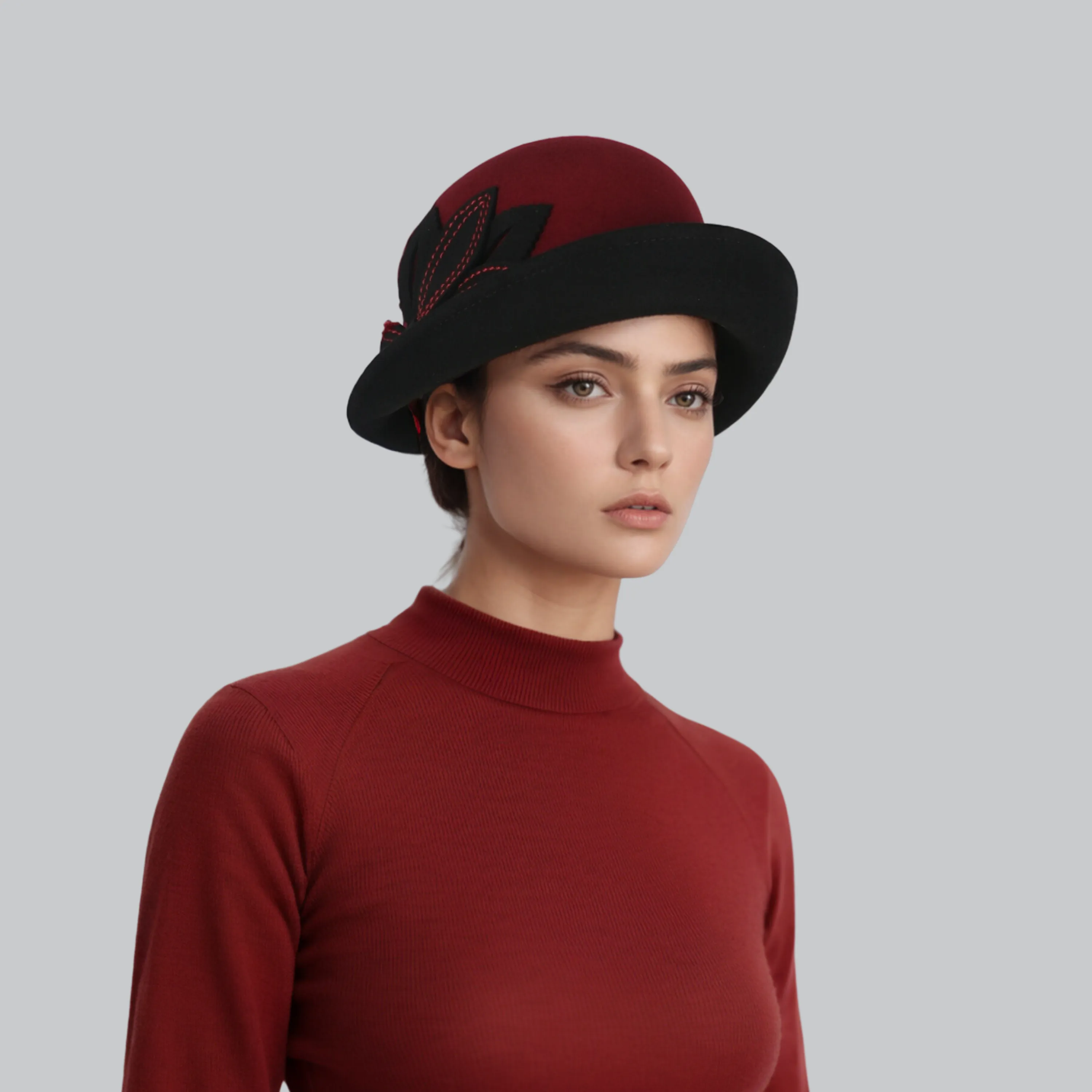 Ladies 1920s Felt England Wool Cloche Hats for Women