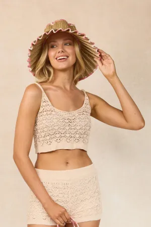 Lorna Murray x Kathy Hilton Ladies Luxe Maxi Capri Hat Coral
