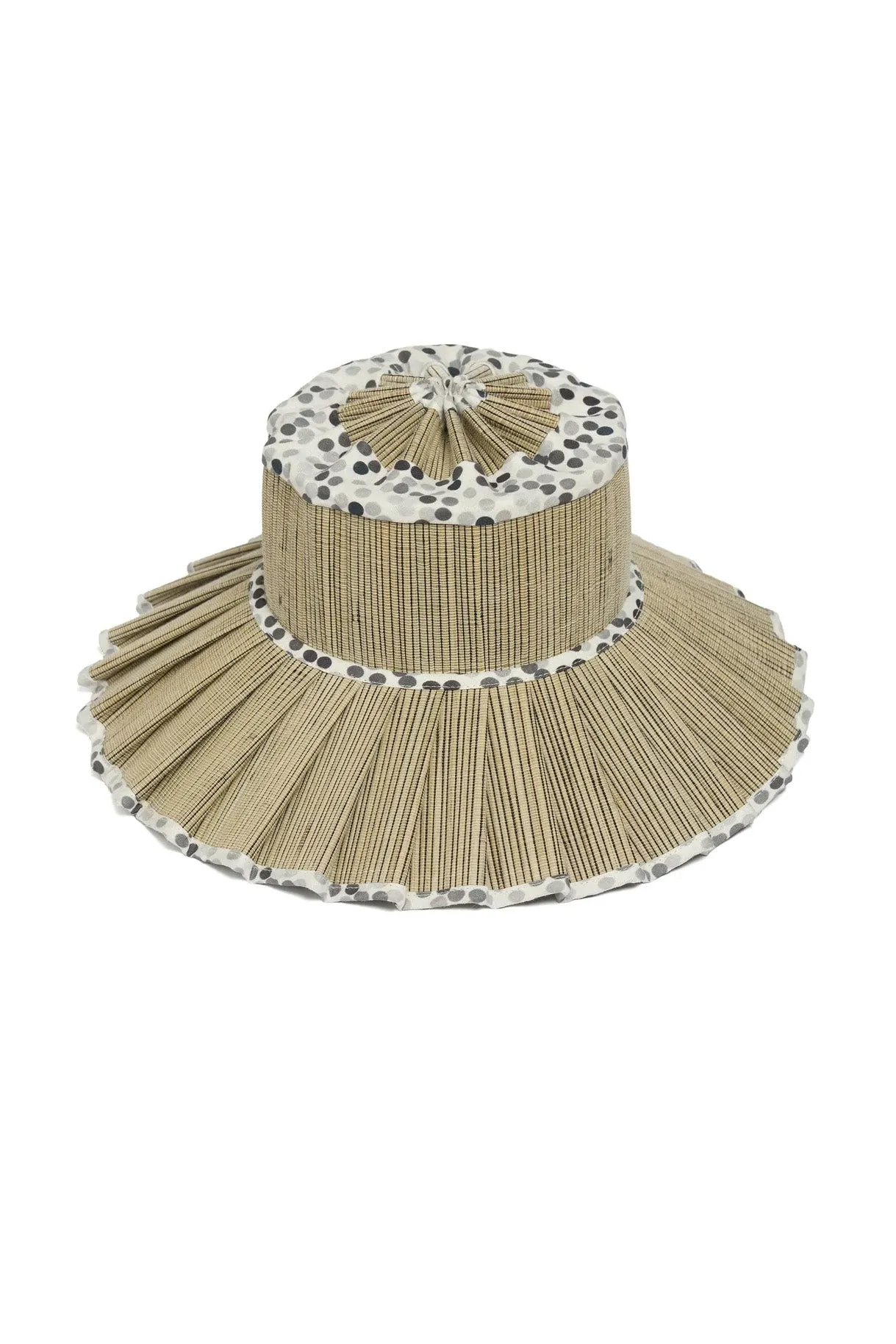 Lorna Murray x Kathy Hilton Ladies Luxe Maxi Capri Hat Polka Monochrome