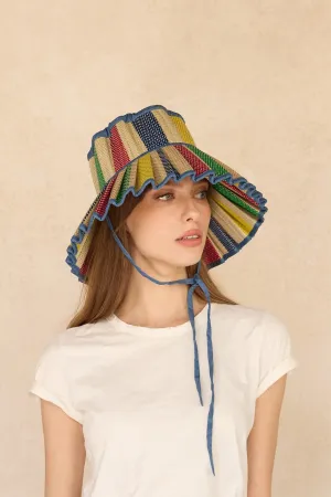 Lorna Murray x Kathy Hilton Ladies Luxe Maxi Capri Hat Sun Bathe Denim