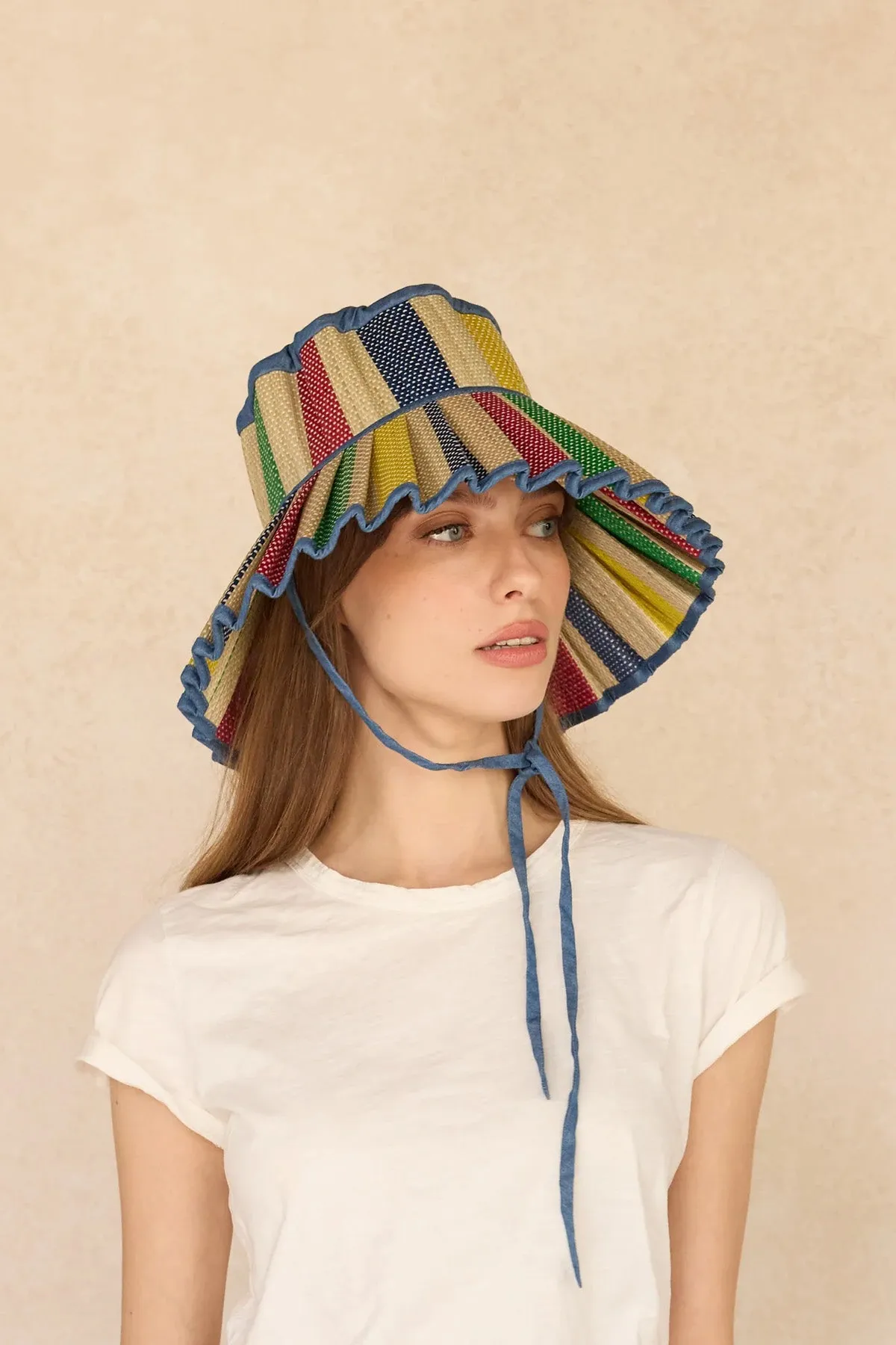 Lorna Murray x Kathy Hilton Ladies Luxe Maxi Capri Hat Sun Bathe Denim