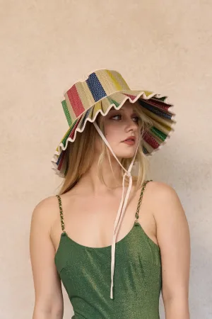 Lorna Murray x Kathy Hilton Ladies Luxe Maxi Capri Hat Sun Bathe Summer White