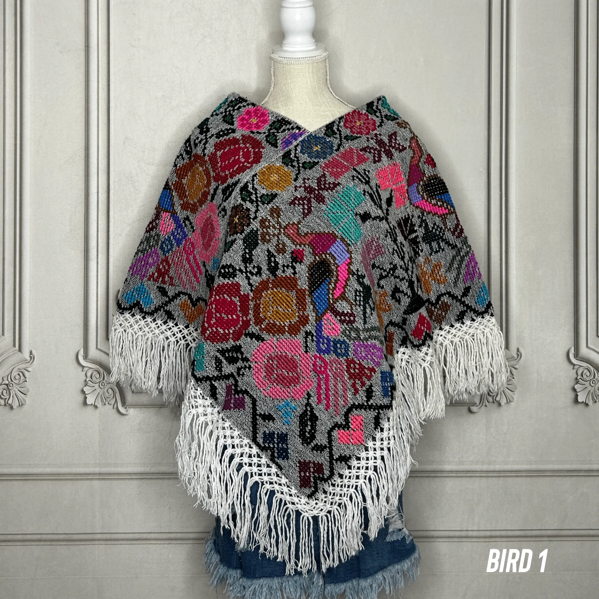 Mexican Cape Poncho Cross Stitch Heather Peacock