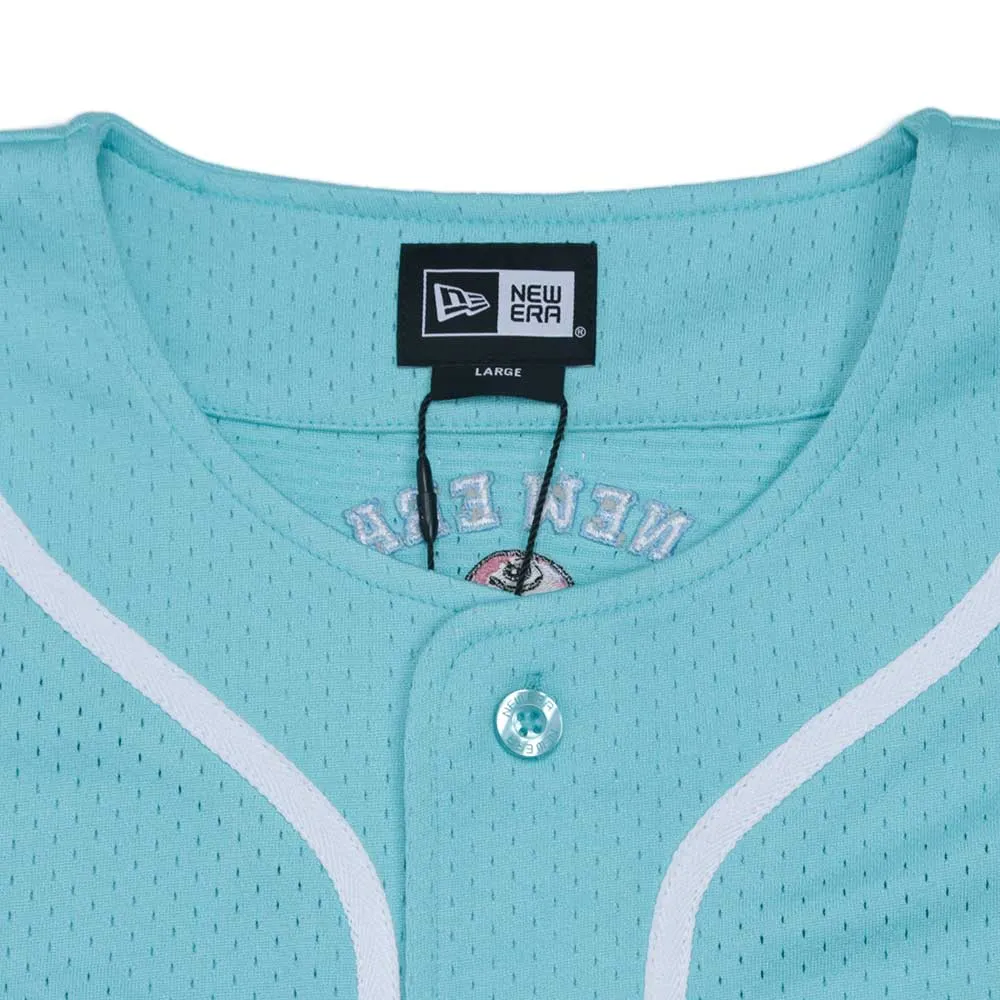 New Era Wordmark Blue Short Sleeve Baseball Jersey