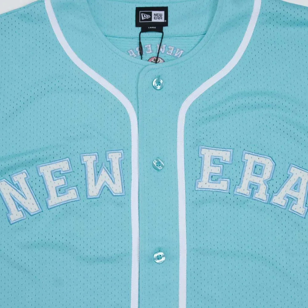 New Era Wordmark Blue Short Sleeve Baseball Jersey