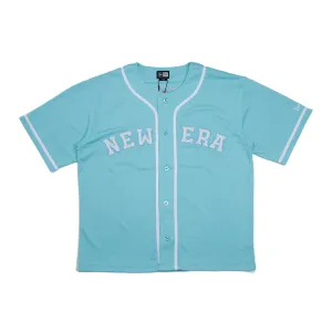 New Era Wordmark Blue Short Sleeve Baseball Jersey