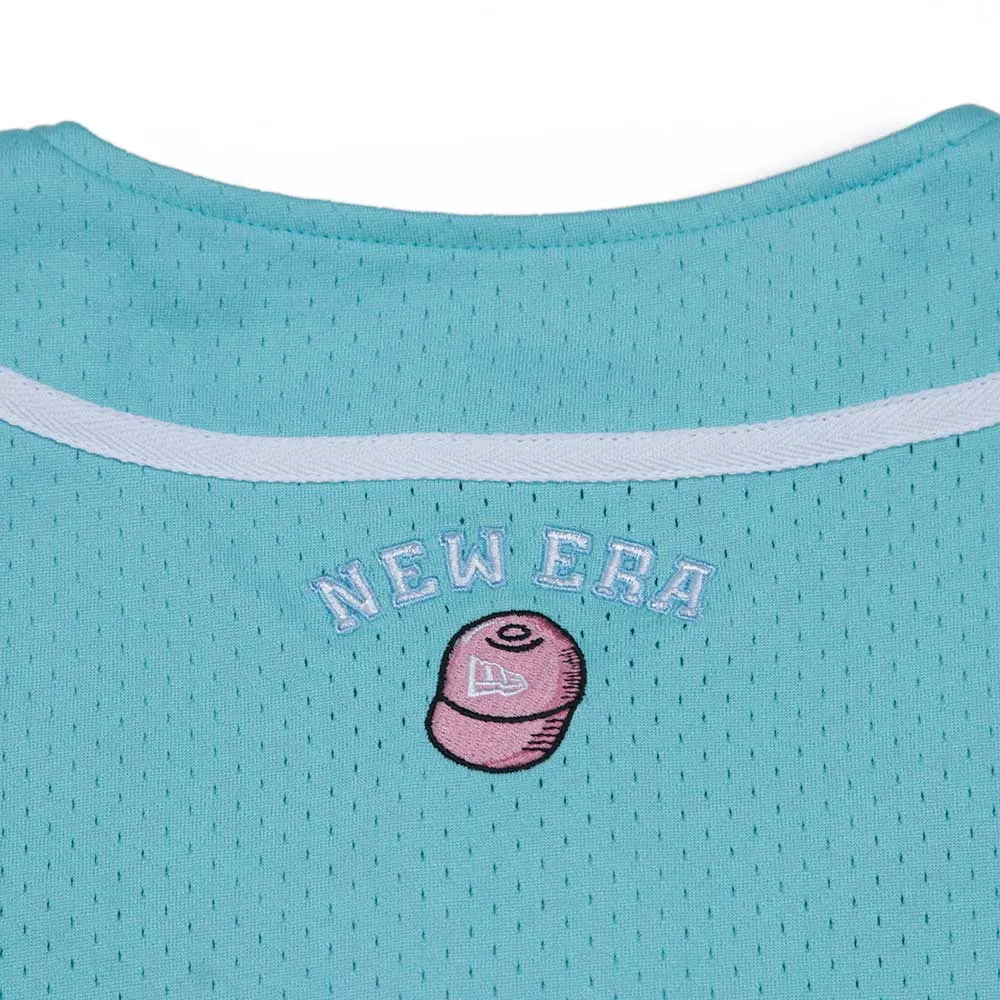 New Era Wordmark Blue Short Sleeve Baseball Jersey