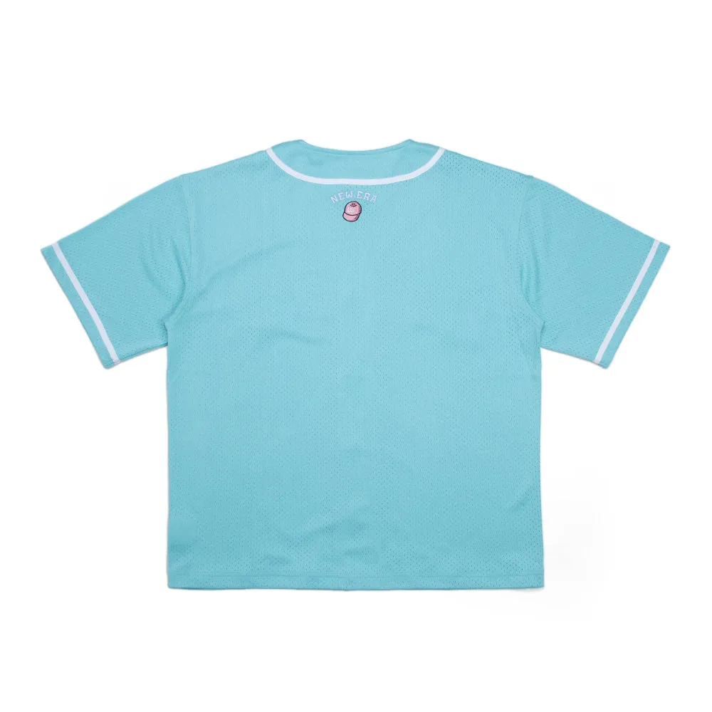 New Era Wordmark Blue Short Sleeve Baseball Jersey