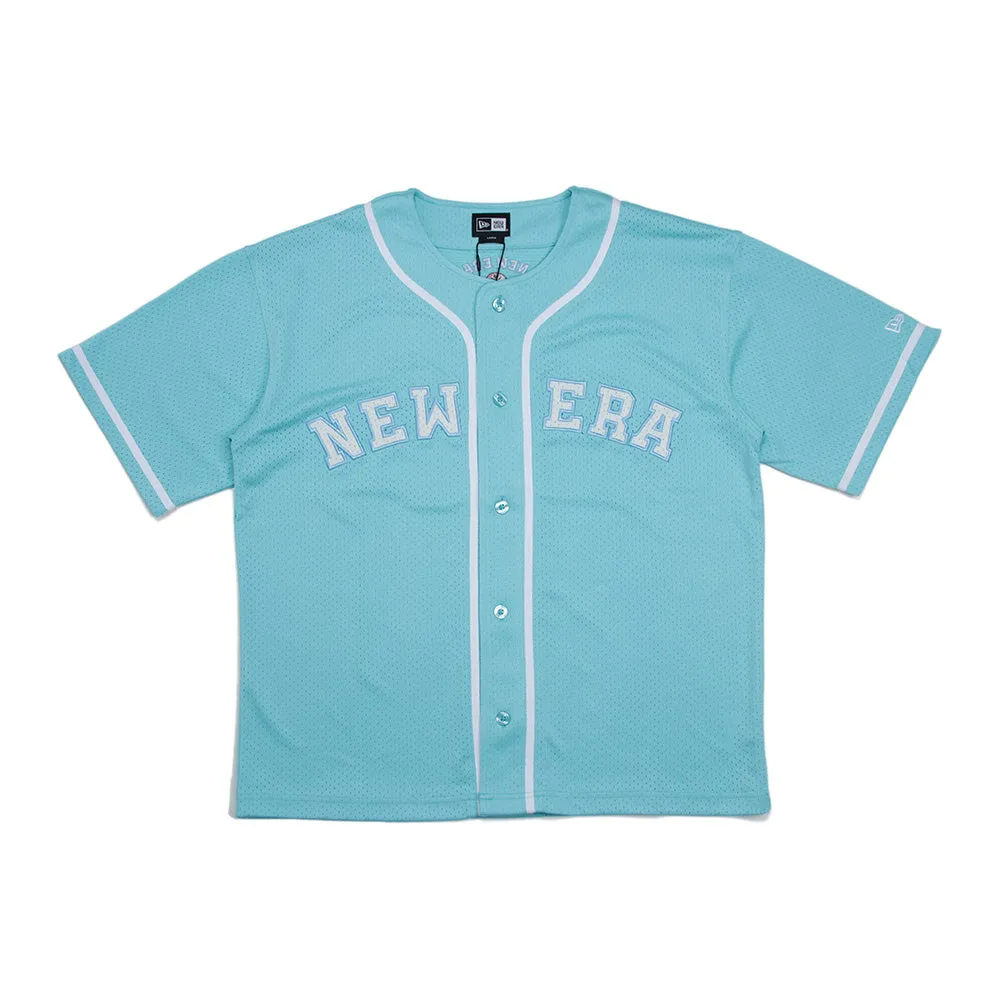 New Era Wordmark Blue Short Sleeve Baseball Jersey