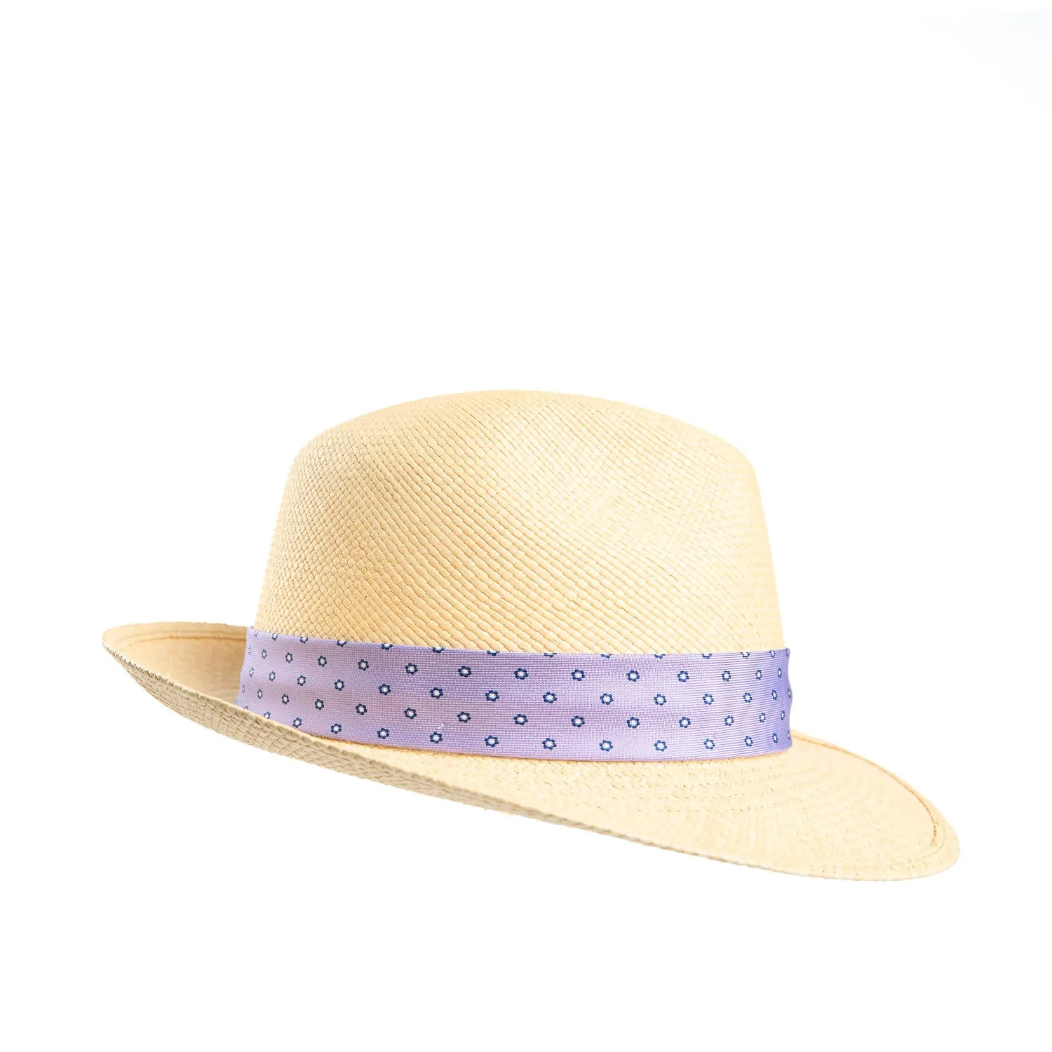 PANAMA FEDERICO MODEL WITH LILAC SILK BAND - 55 cm