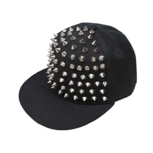 Punk Hedgehog Rock Hip Hop Silver Rivet Stud Spike Spiky Hat Cap Baseball Cap zk