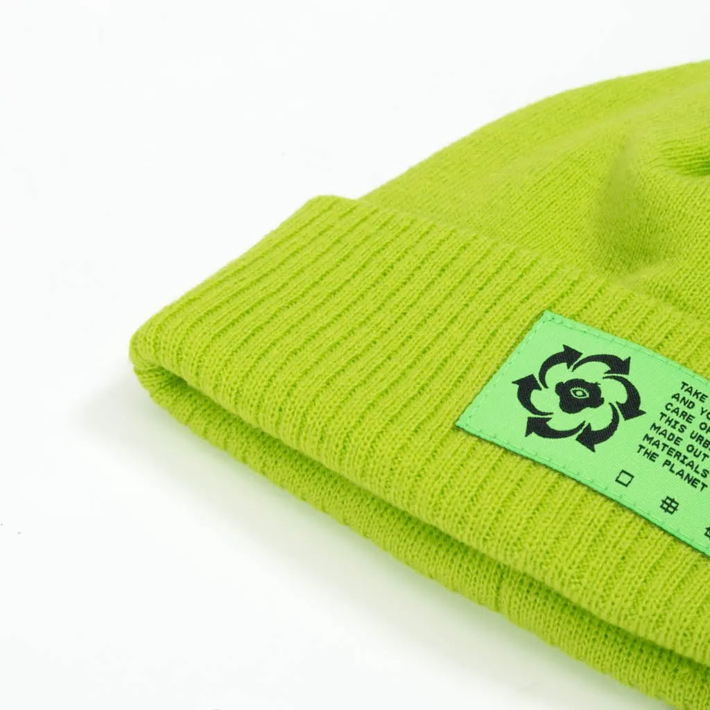 Recycled Fisherman Beanie // Neon Green