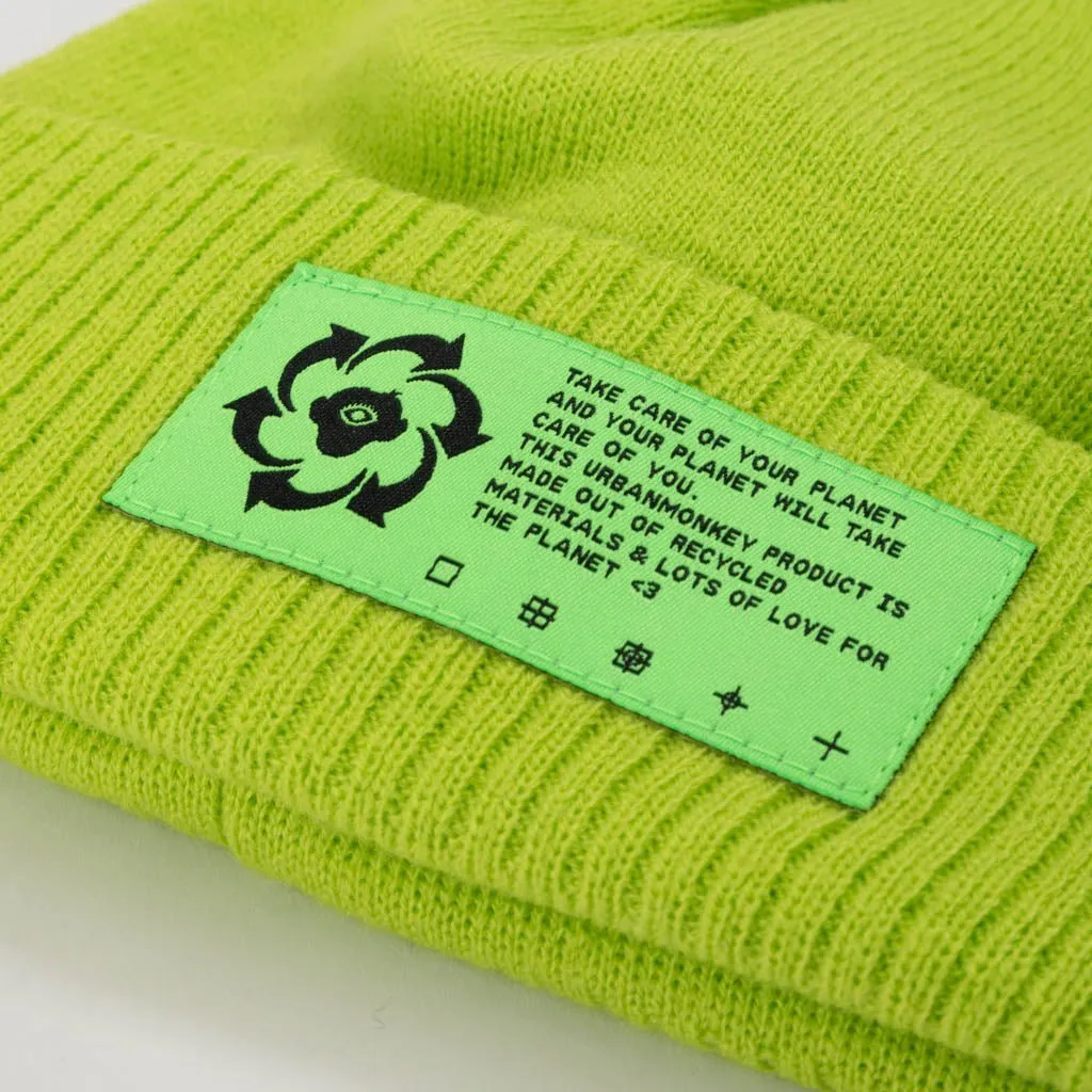 Recycled Fisherman Beanie // Neon Green