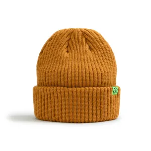 Recycled Knit Cuff Beanie // Mustard Yellow