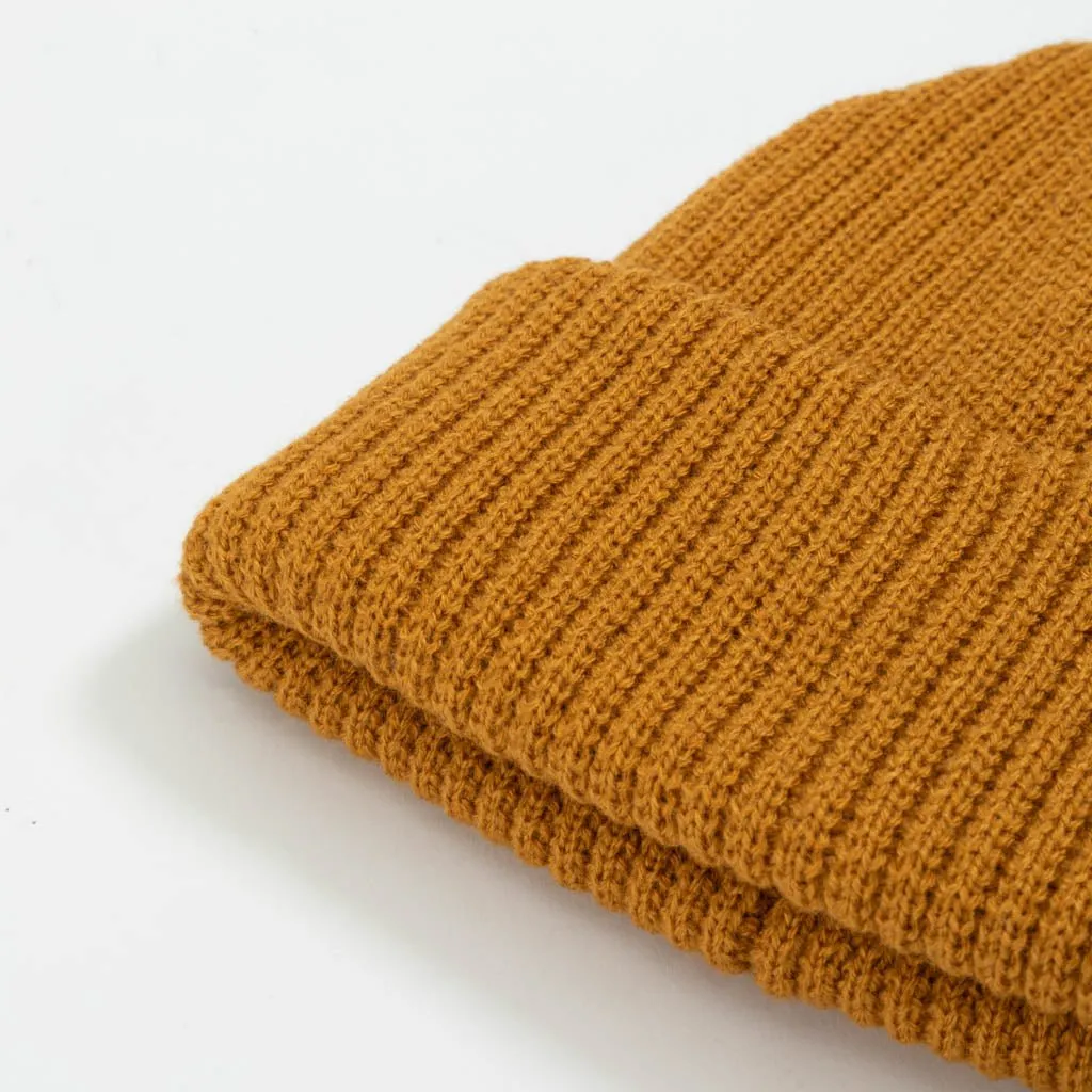 Recycled Knit Cuff Beanie // Mustard Yellow