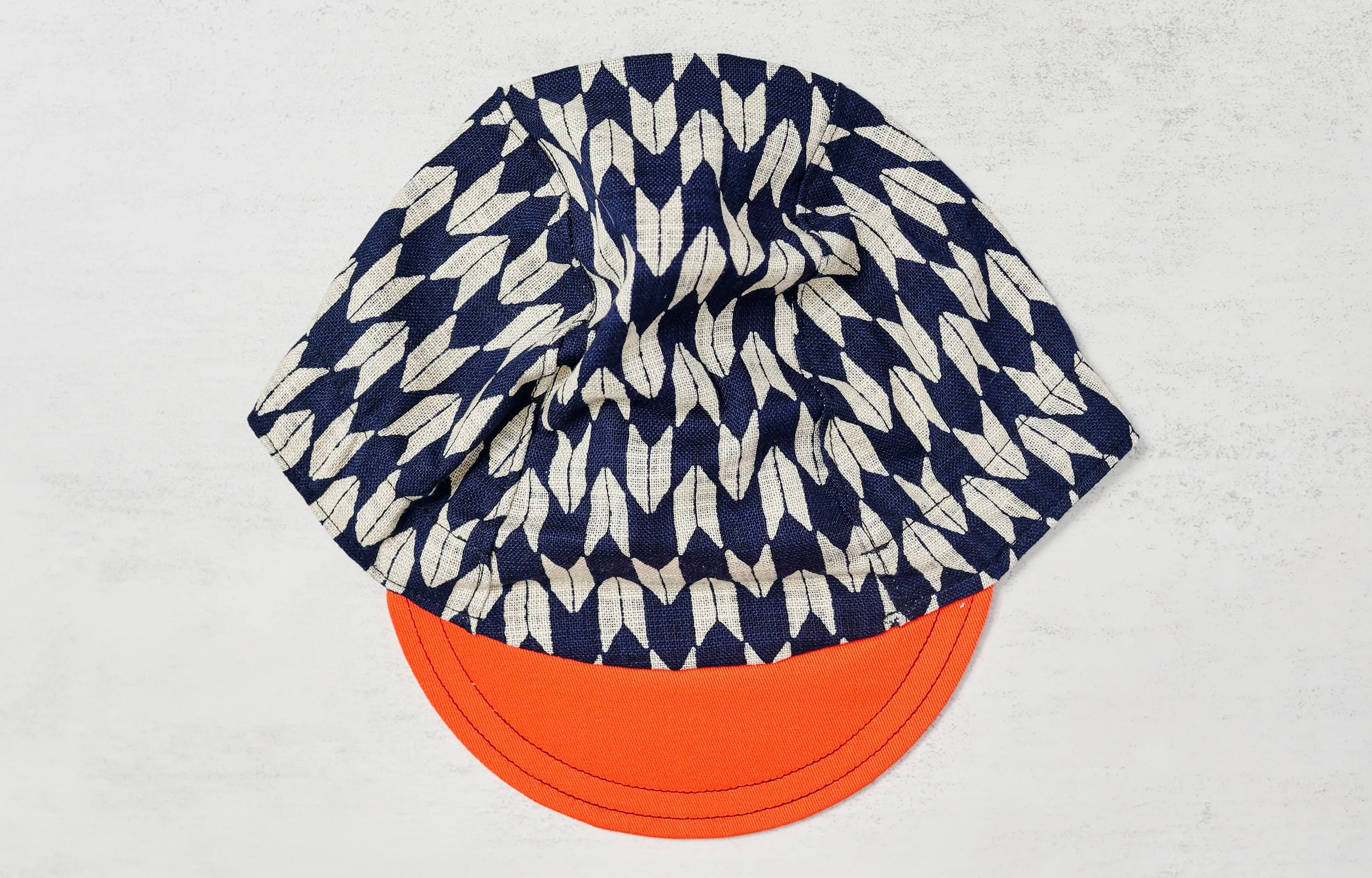 Sashiko Arrow Orange Cycling Cap