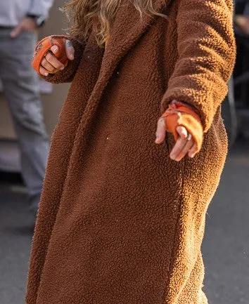 Upcycled Fall mix Orange sweaters Fingerless texting gloves