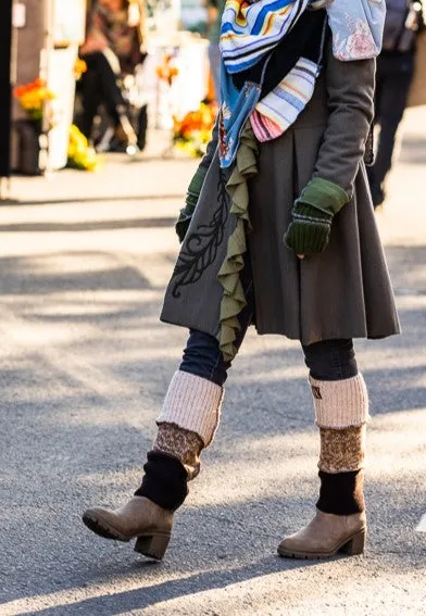 Upcycled mix Green sweaters Fingerless texting gloves