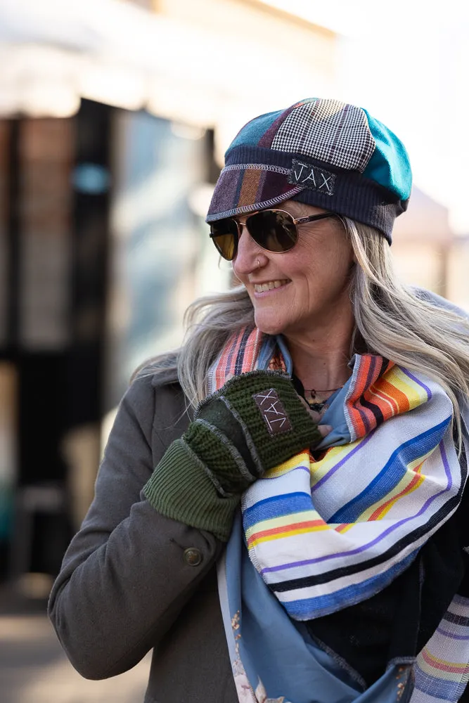 Upcycled mix Green sweaters Fingerless texting gloves