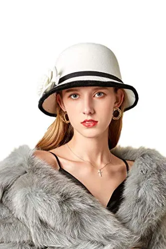 Vintage Flower Cloche Hat for Women